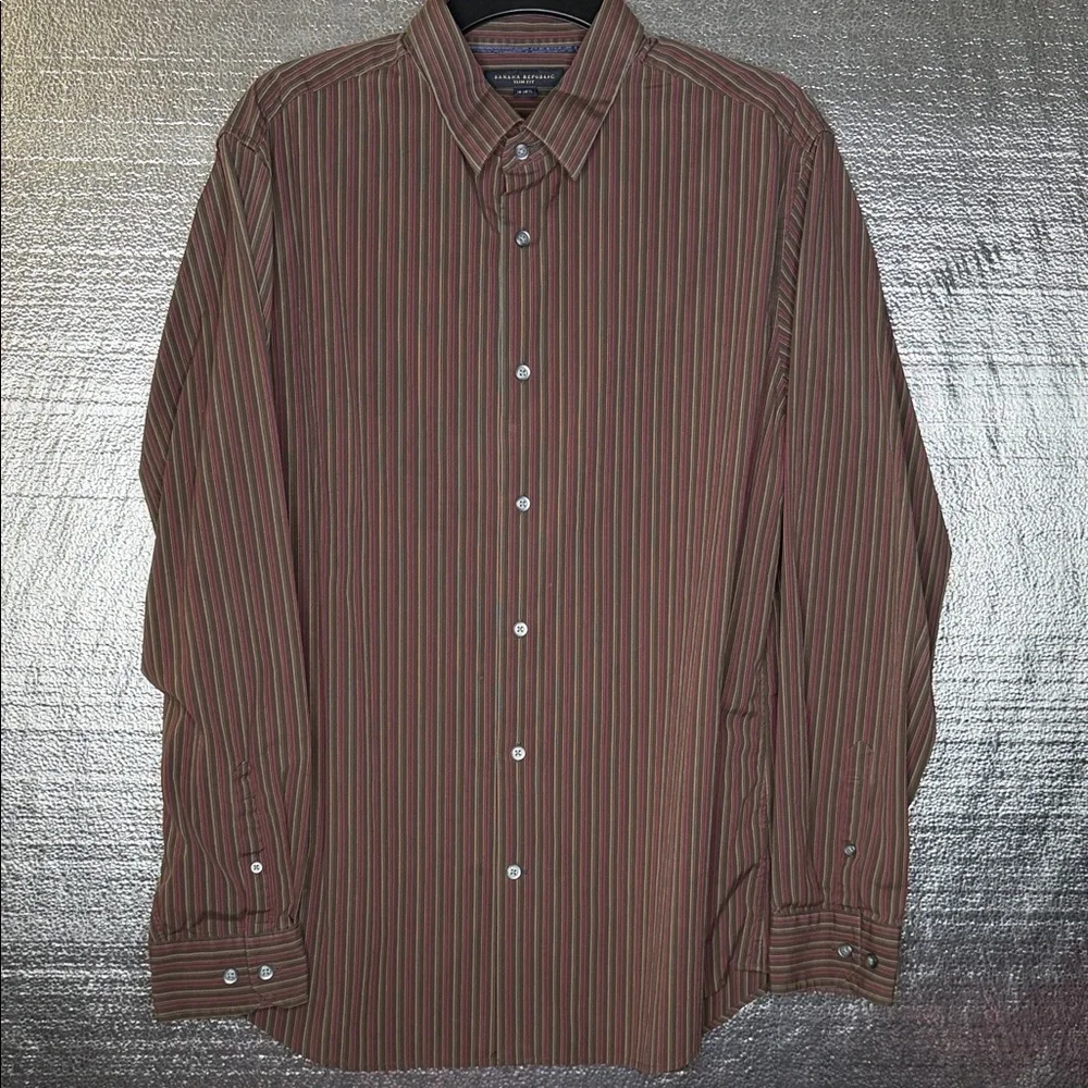 Banana Republic Brown Striped Button Down Shirt